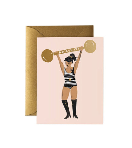 Strongwoman "Nailed It" Note Card