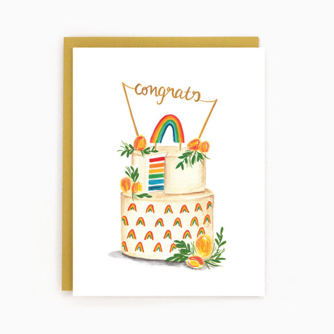 Rainbow Cake Congrats Note Card