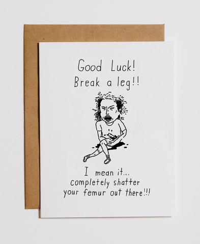 "Femur Luck" Good Luck Card