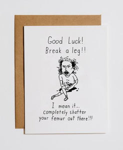 "Femur Luck" Good Luck Card
