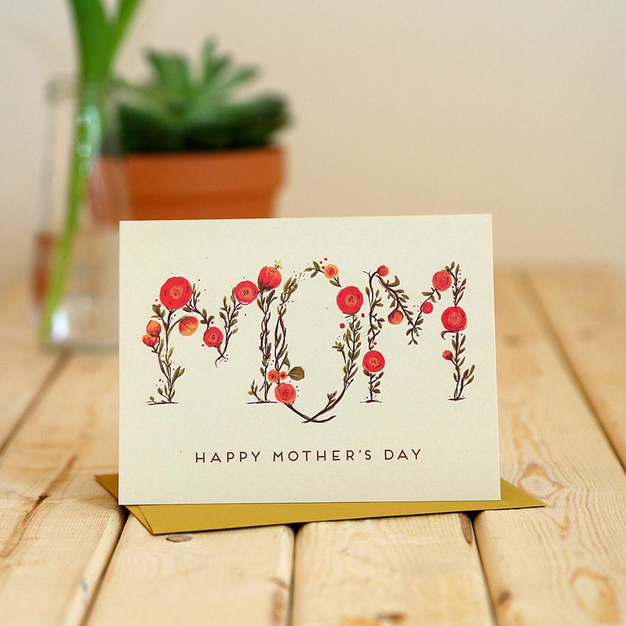 "M-O-M Flowers" Happy Mother's Day Card