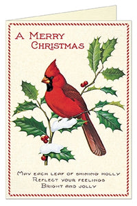 "Vintage Christmas Cardinal" Note Card