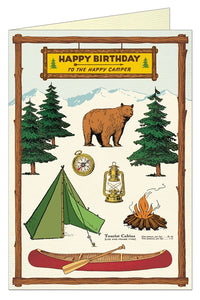 "Happy Birthday To The Happy Camper" Note Card