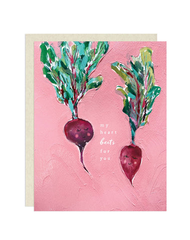 "My heart beets for you" note card