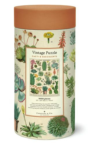 Vintage Jigsaw Puzzle: Cacti & Succulents