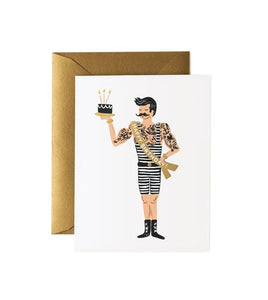 Strongman Happy Birthday Note Card