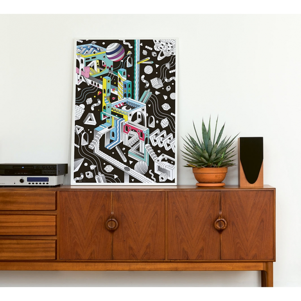 Giant Colouring Poster : Black Cosmic